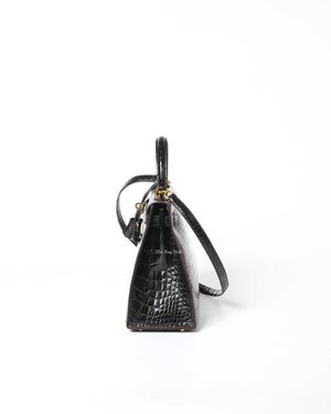 Hermes Vintage Tricolor Crocodile Kelly 28 GHW - 5