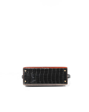 Hermes Vintage Tricolor Crocodile Kelly 28 GHW - 6