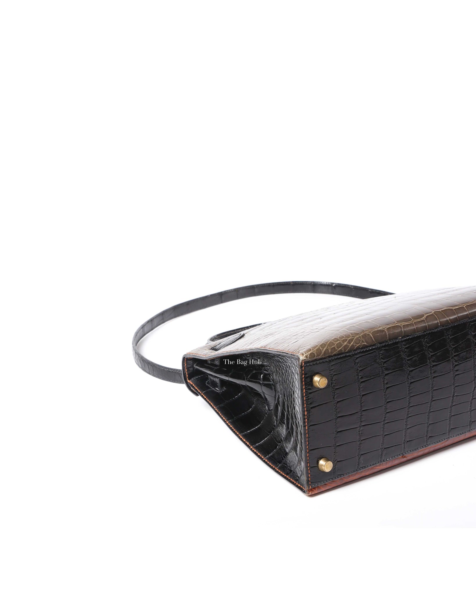 Hermes Vintage Tricolor Crocodile Kelly 28 GHW - 9