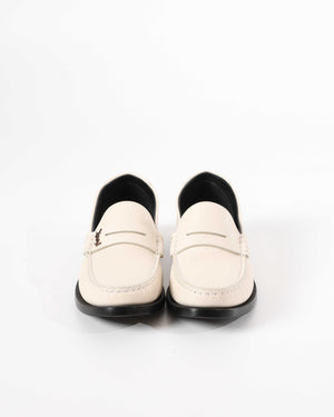 Saint laurent White Le Loafer Penny Slippers Size 37.5