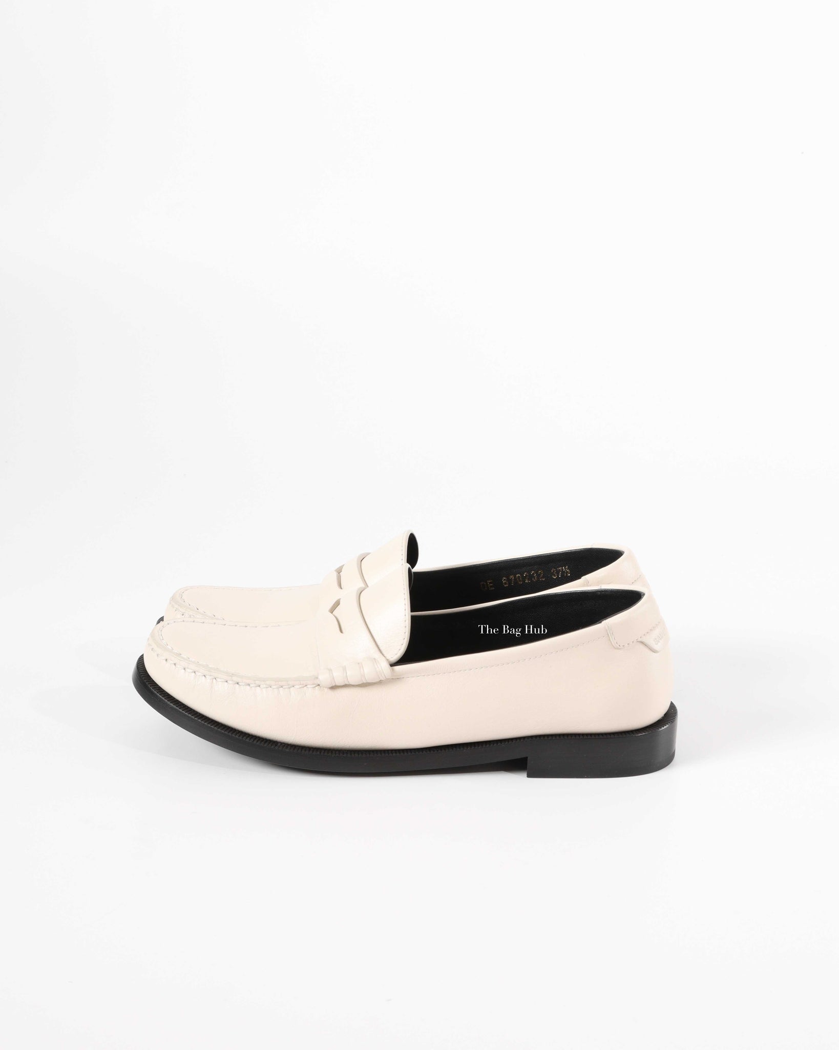 Saint laurent White Le Loafer Penny Slippers Size 37.5