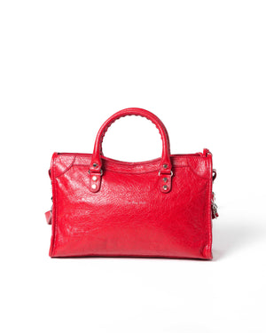 Balenciaga Red Leather Metallic Edge Small City Classic Bag - 3