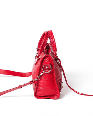 Balenciaga Red Leather Metallic Edge Small City Classic Bag - 4