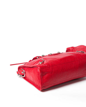 Balenciaga Red Leather Metallic Edge Small City Classic Bag - 7