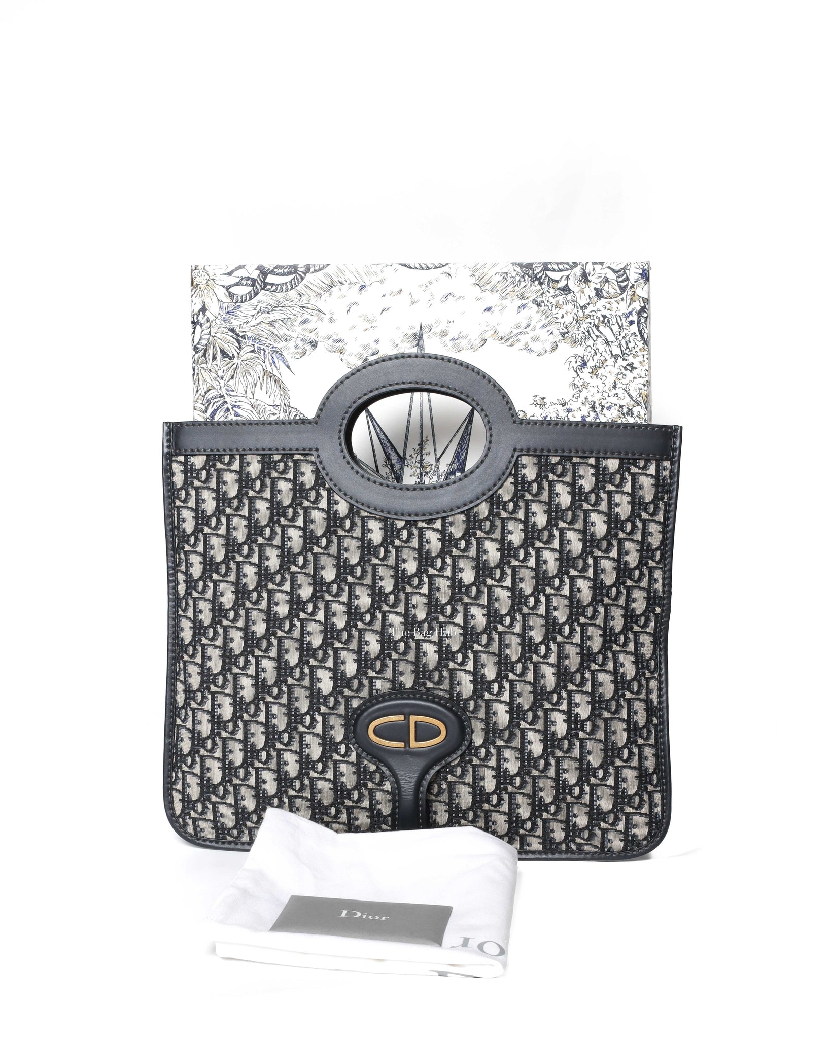 Dior Blue Oblique Jacquard Fold Over Clutch - 10