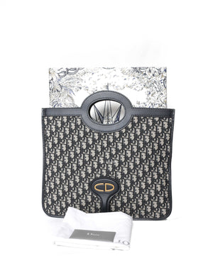Dior Blue Oblique Jacquard Fold Over Clutch - 10