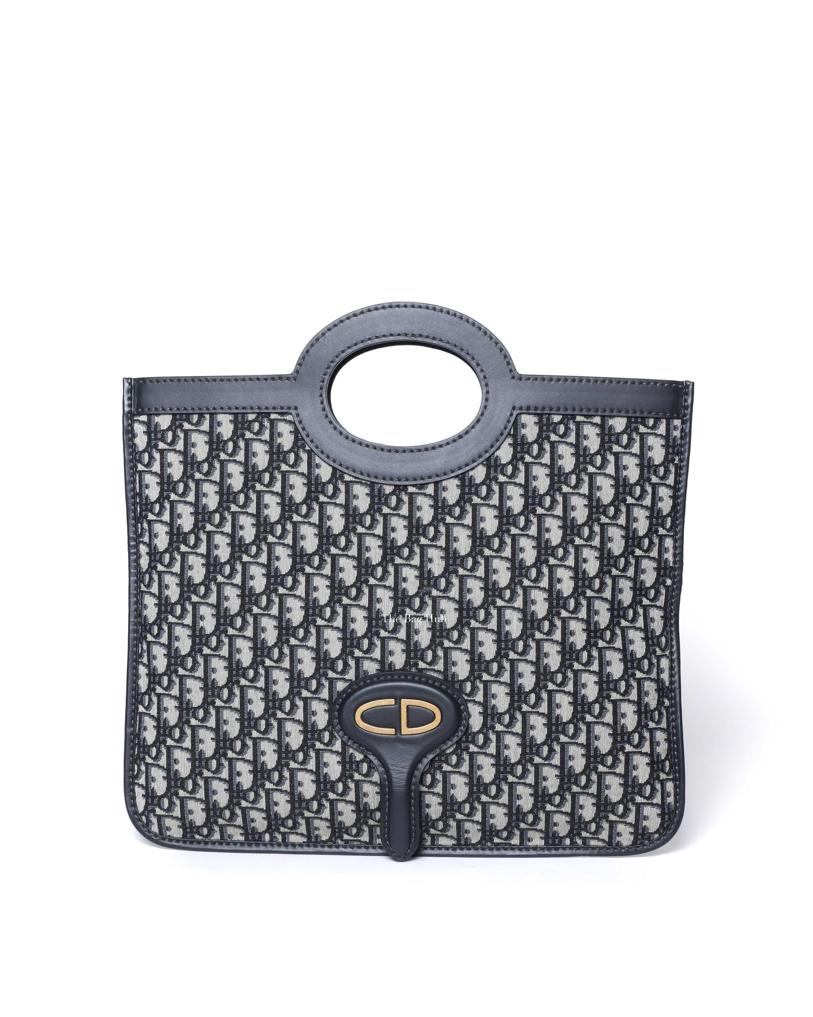 Dior Blue Oblique Jacquard Fold Over Clutch - 2