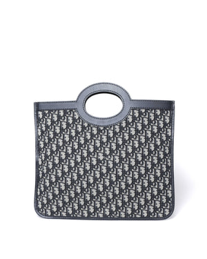 Dior Blue Oblique Jacquard Fold Over Clutch - 3
