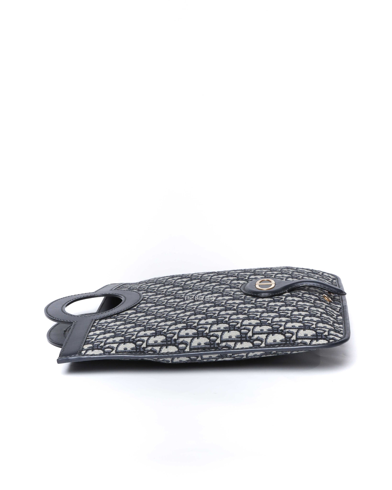 Dior Blue Oblique Jacquard Fold Over Clutch - 4