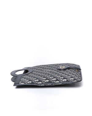 Dior Blue Oblique Jacquard Fold Over Clutch - 4