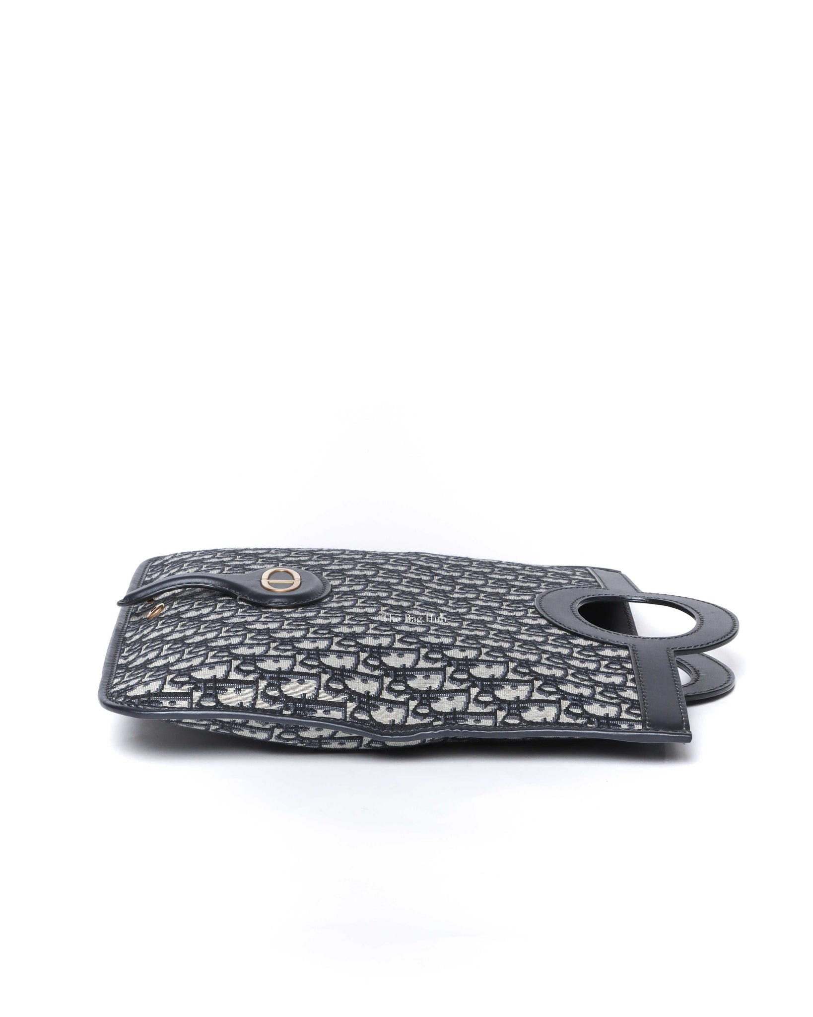 Dior Blue Oblique Jacquard Fold Over Clutch - 5