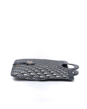 Dior Blue Oblique Jacquard Fold Over Clutch - 5