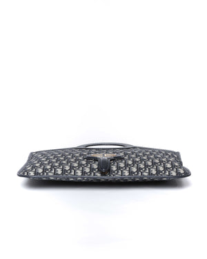 Dior Blue Oblique Jacquard Fold Over Clutch - 6