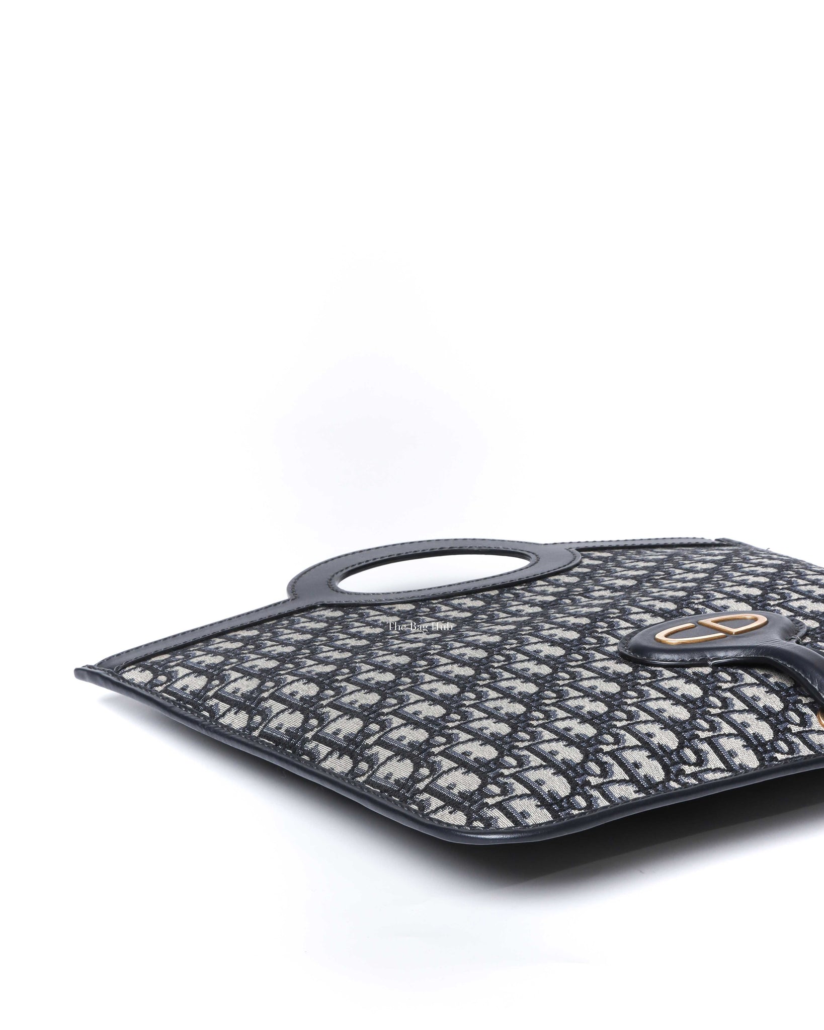 Dior Blue Oblique Jacquard Fold Over Clutch - 7