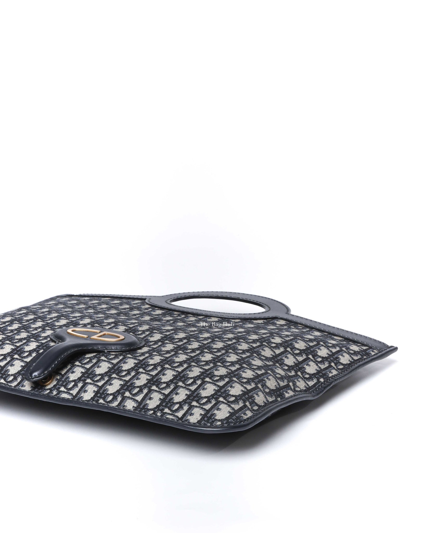 Dior Blue Oblique Jacquard Fold Over Clutch - 8