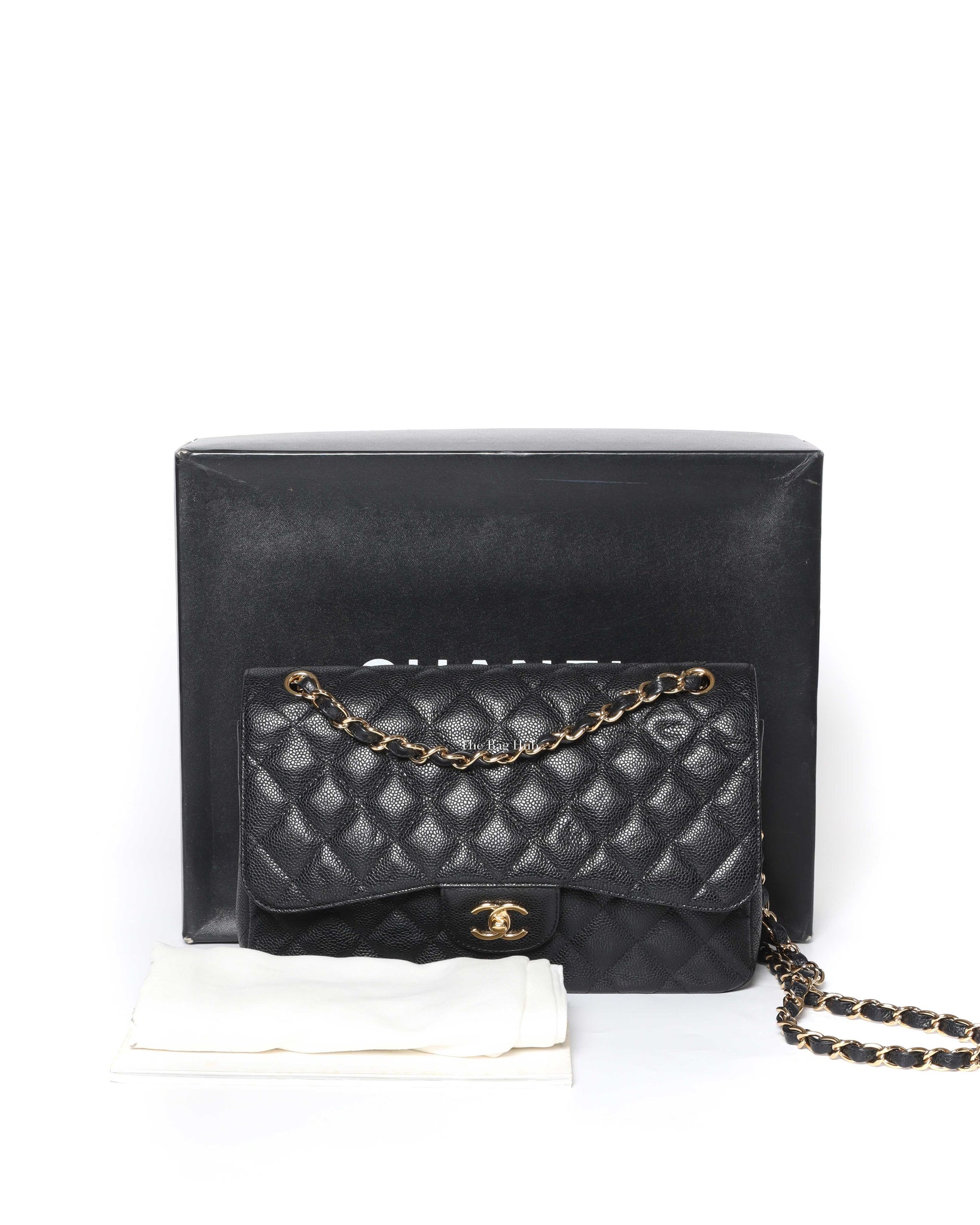 Chanel Black Caviar Jumbo Classic Double Flap Bag GHW - 13