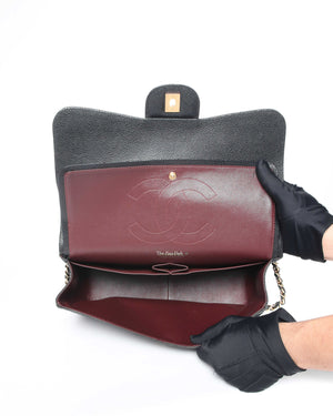 Chanel Black Caviar Jumbo Classic Double Flap Bag GHW - 11