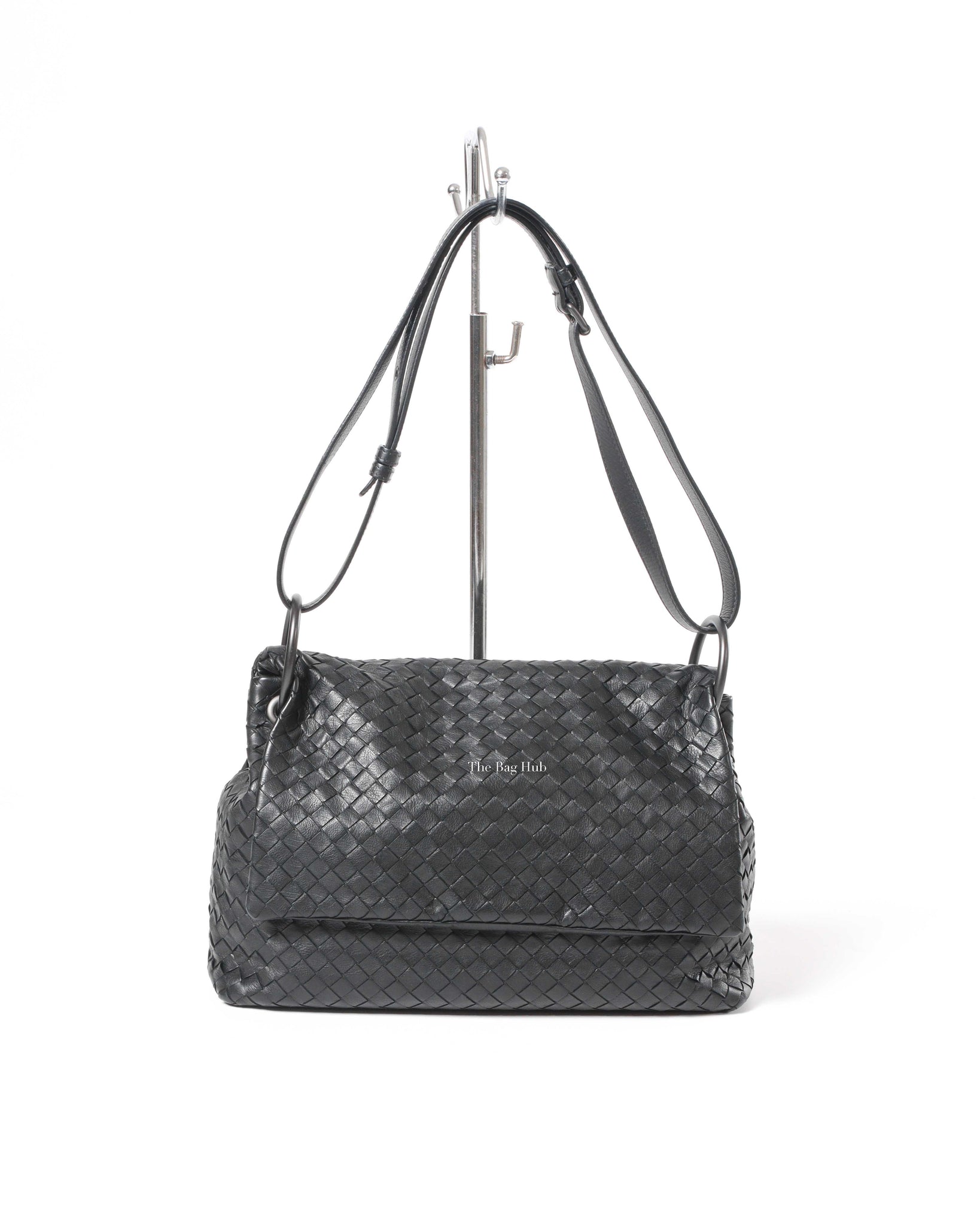 BOTTEGA VENETA Nappa Intrecciato Flap Bag Nero 51474