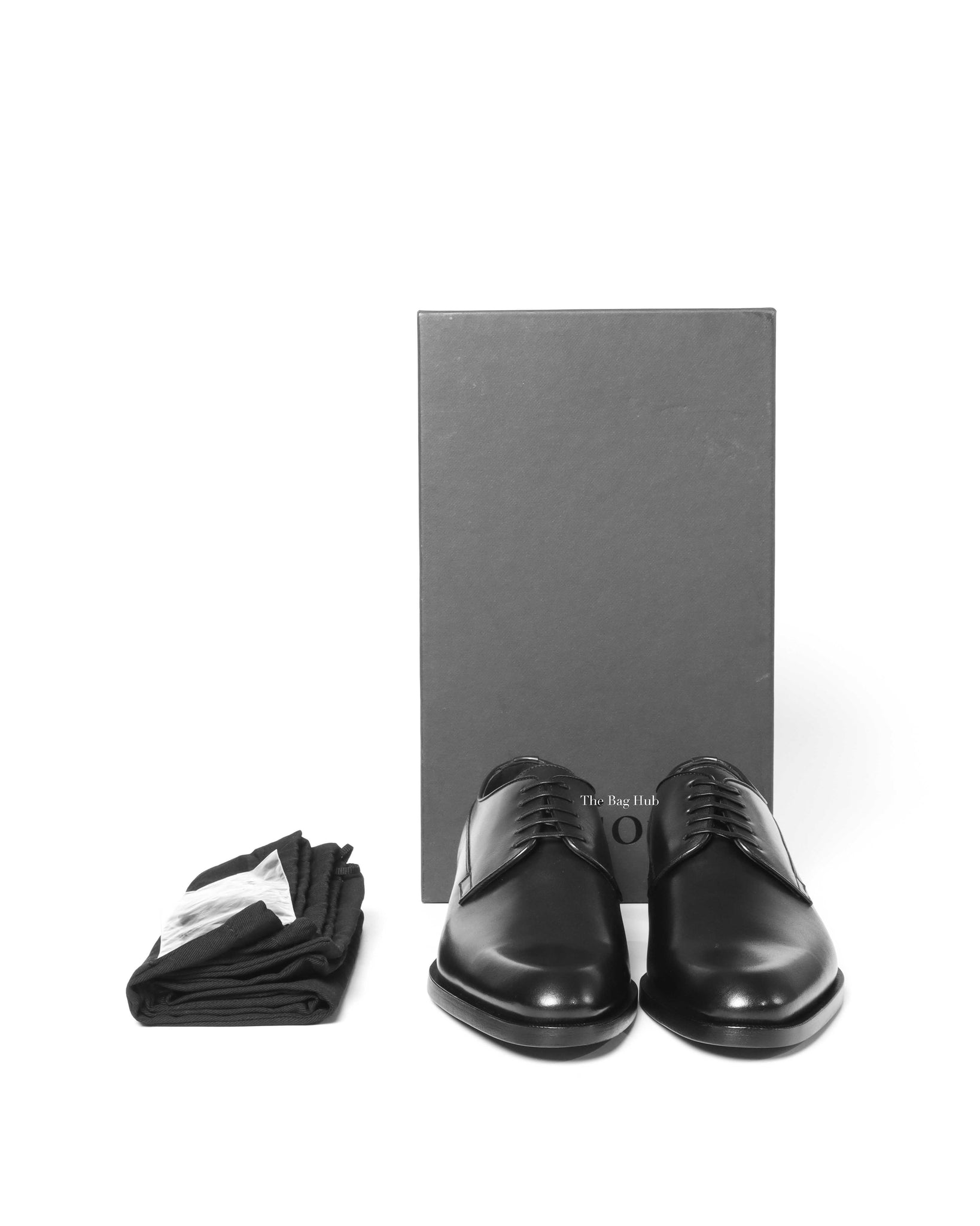 Dior Noir Leather Derby Lace Up Men's Shoes Size 40 - 9