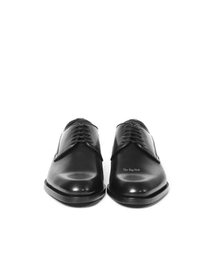 Dior Noir Leather Derby Lace Up Men's Shoes Size 40 - 3