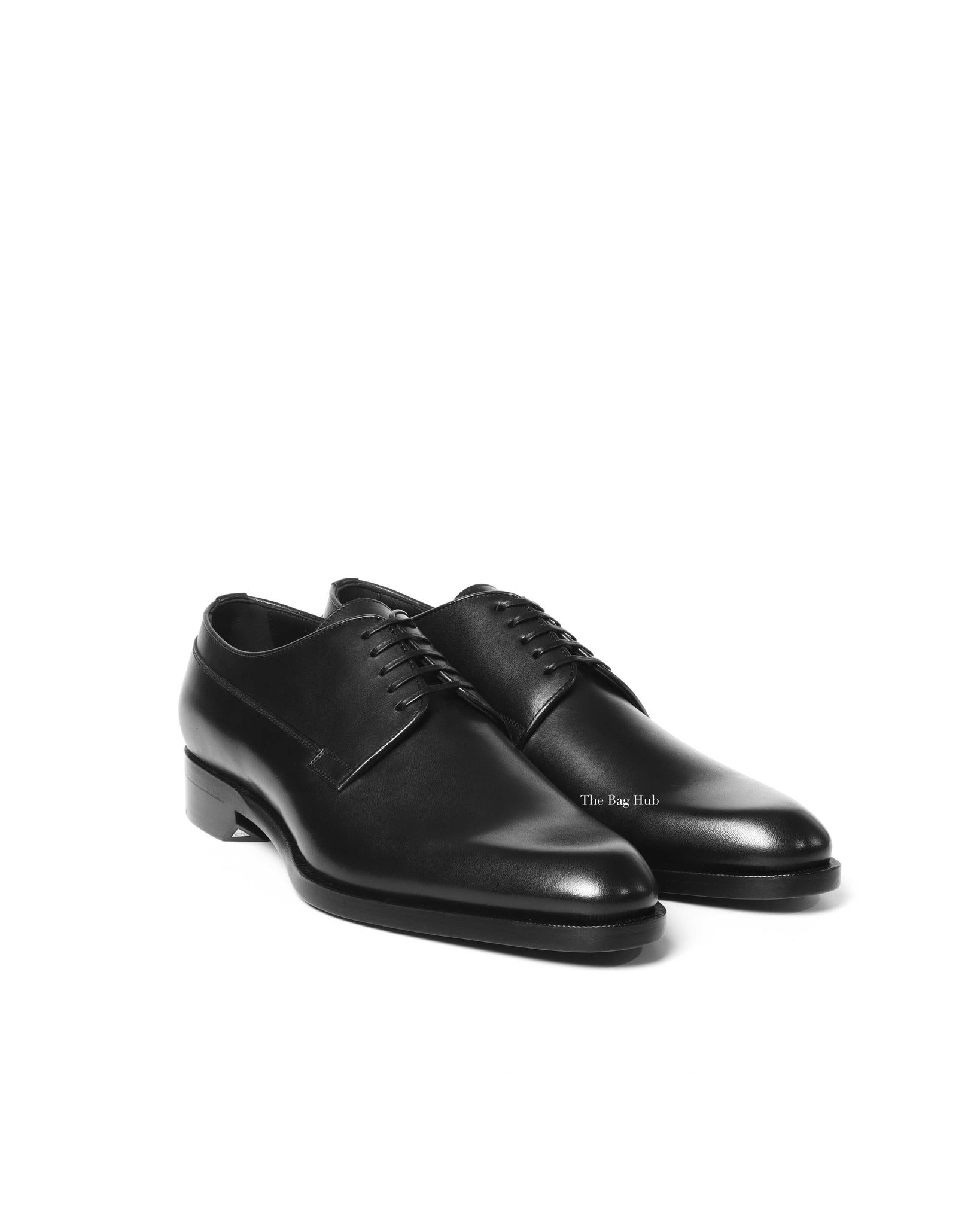 Dior Noir Leather Derby Lace Up Men's Shoes Size 40 - 2