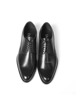 Dior Noir Leather Derby Lace Up Men's Shoes Size 40 - 8