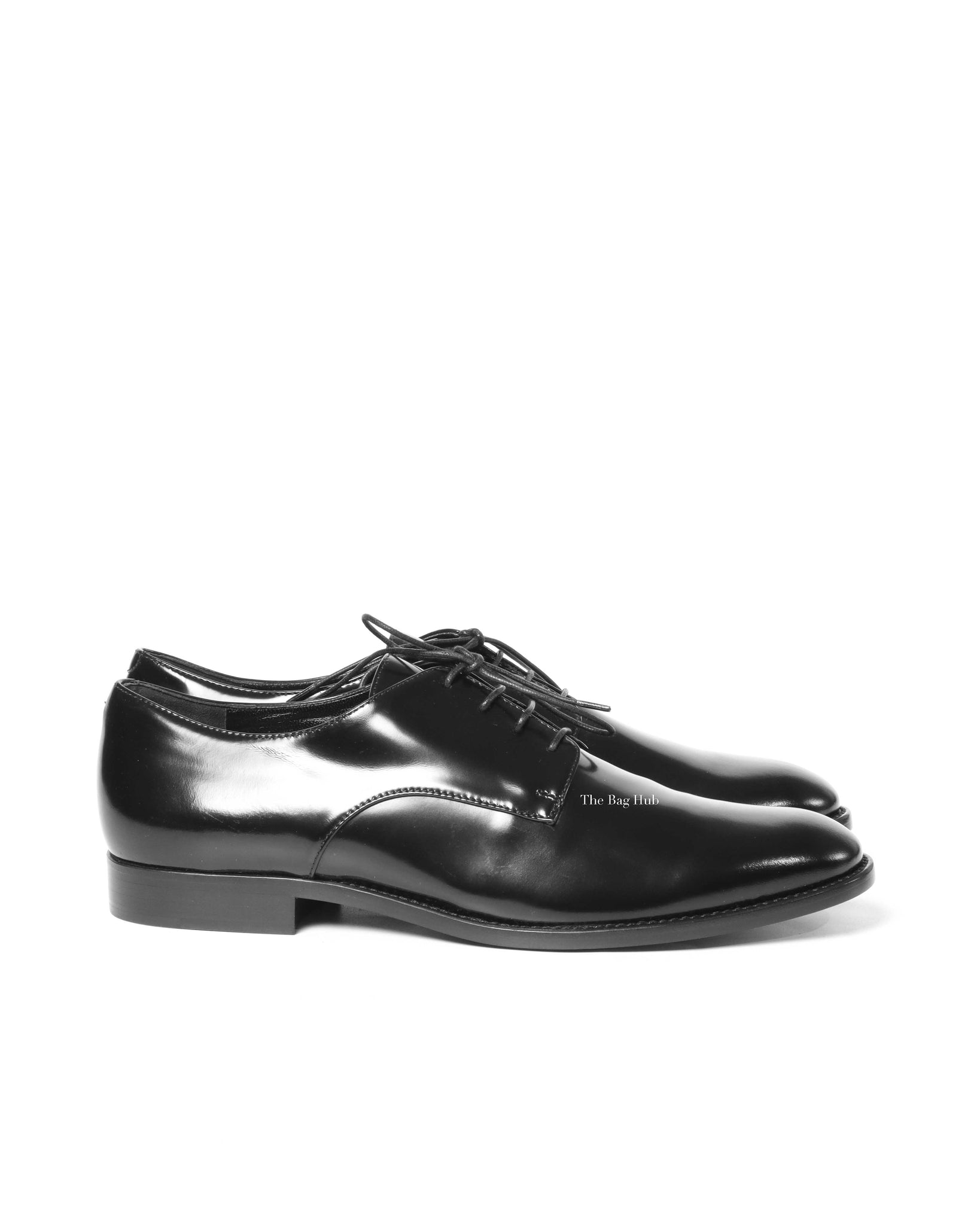 Dior Noir Shiny Calfskin Derby Lace Up Women's Shoes Size 39D - 4