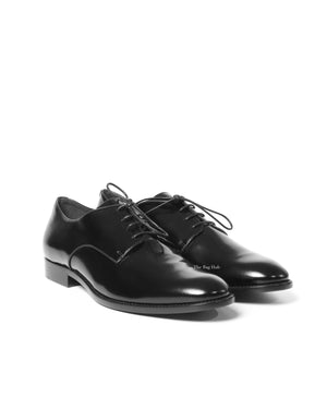 Dior Noir Shiny Calfskin Derby Lace Up Women's Shoes Size 39D - 2