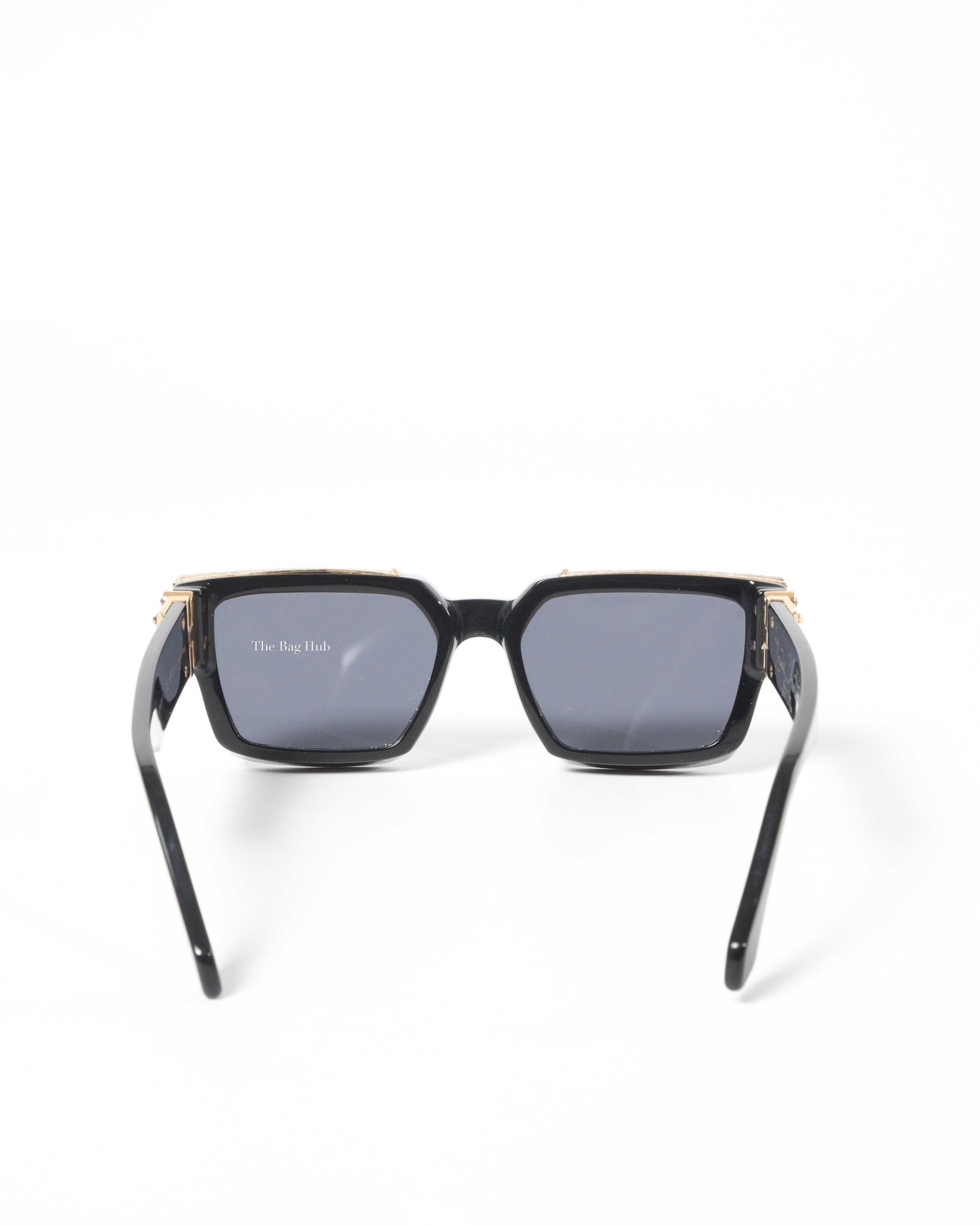 LOUIS VUITTON Black Gold Frame Millionaire Sunglasses Z0936E