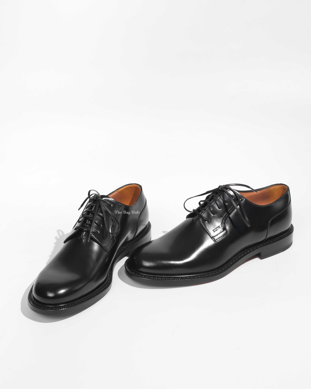 Dior Noir Leather Evidence Derby Men's Shoes Size 40 - 1