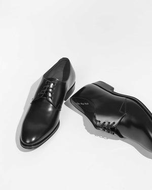Dior Noir Leather Derby Lace Up Women's Shoes Size 39 - 1
