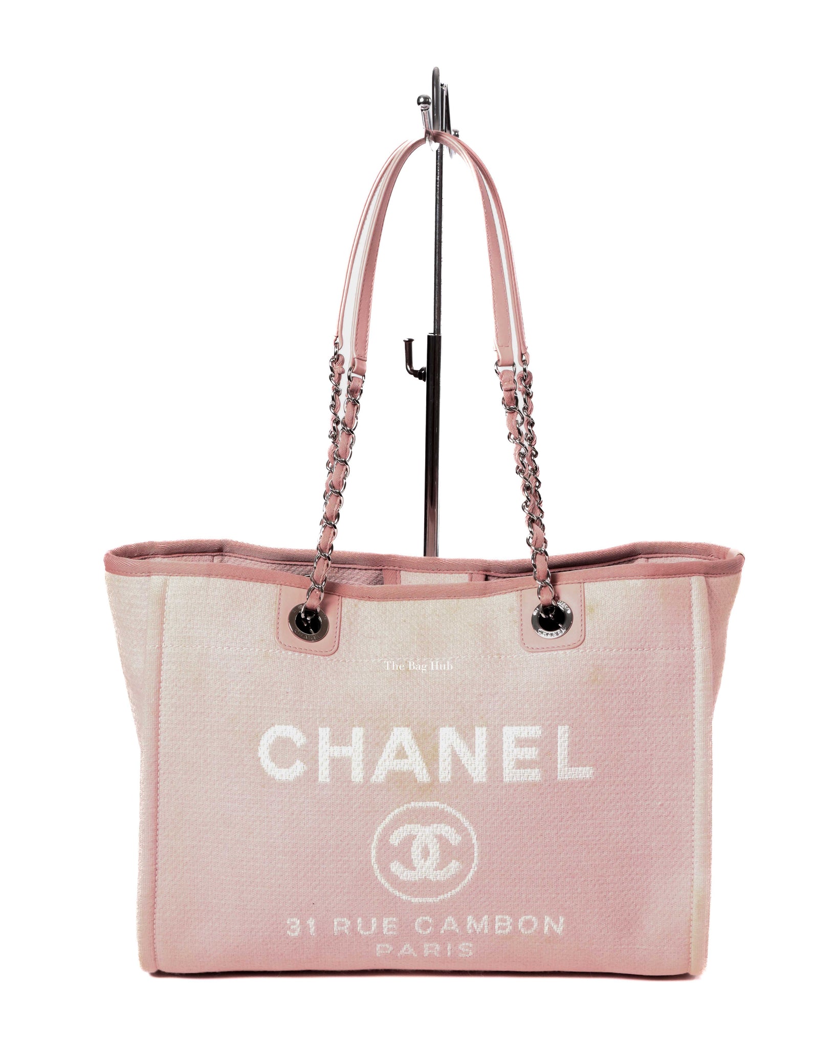 Chanel Pink Canvas Deauville Medium Tote Bag-2