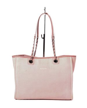 Chanel Pink Canvas Deauville Medium Tote Bag-3