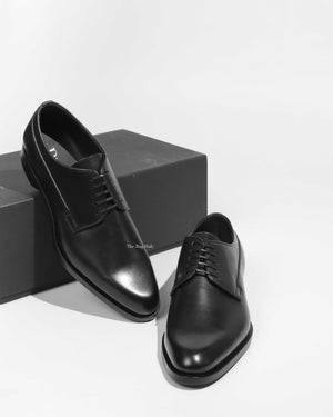 Dior Noir Leather Derby Lace Up Men's Shoes Size 40 - 1