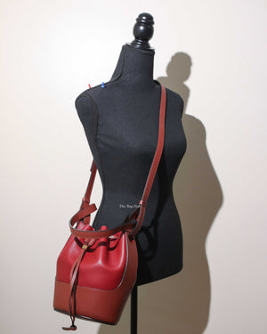 Loewe Red & Brown Leather Small Balloon Bag - 10