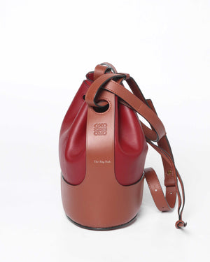 Loewe Red & Brown Leather Small Balloon Bag - 2