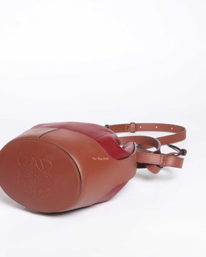 Loewe Red & Brown Leather Small Balloon Bag - 8