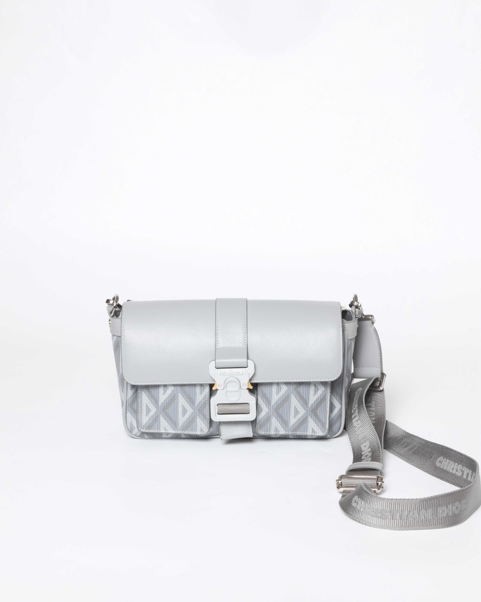 Christian Dior Gray CD Diamond Canvas Hit The Road With Strap Men's Bag2