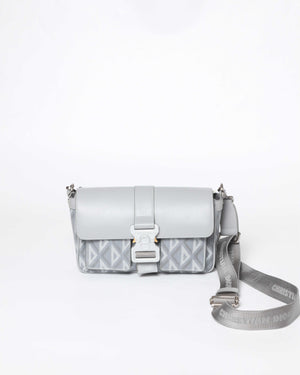 Christian Dior Gray CD Diamond Canvas Hit The Road With Strap Men's Bag2