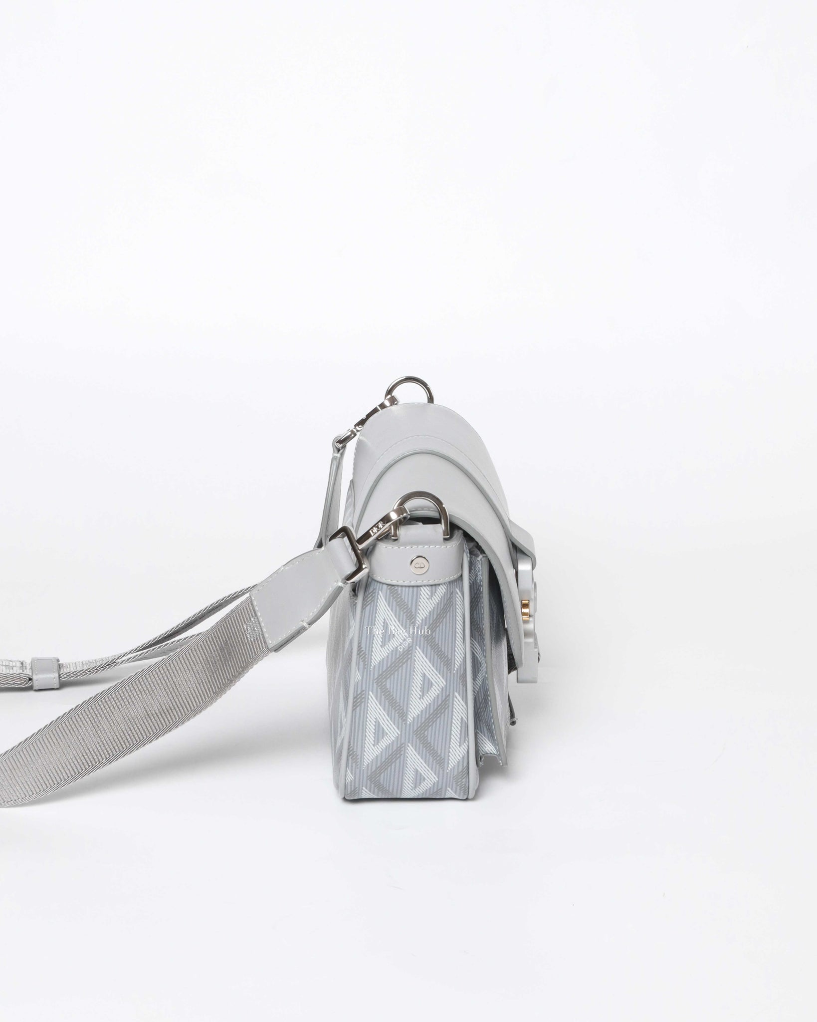 Christian Dior Gray CD Diamond Canvas Hit The Road With Strap Men's Bag - 4