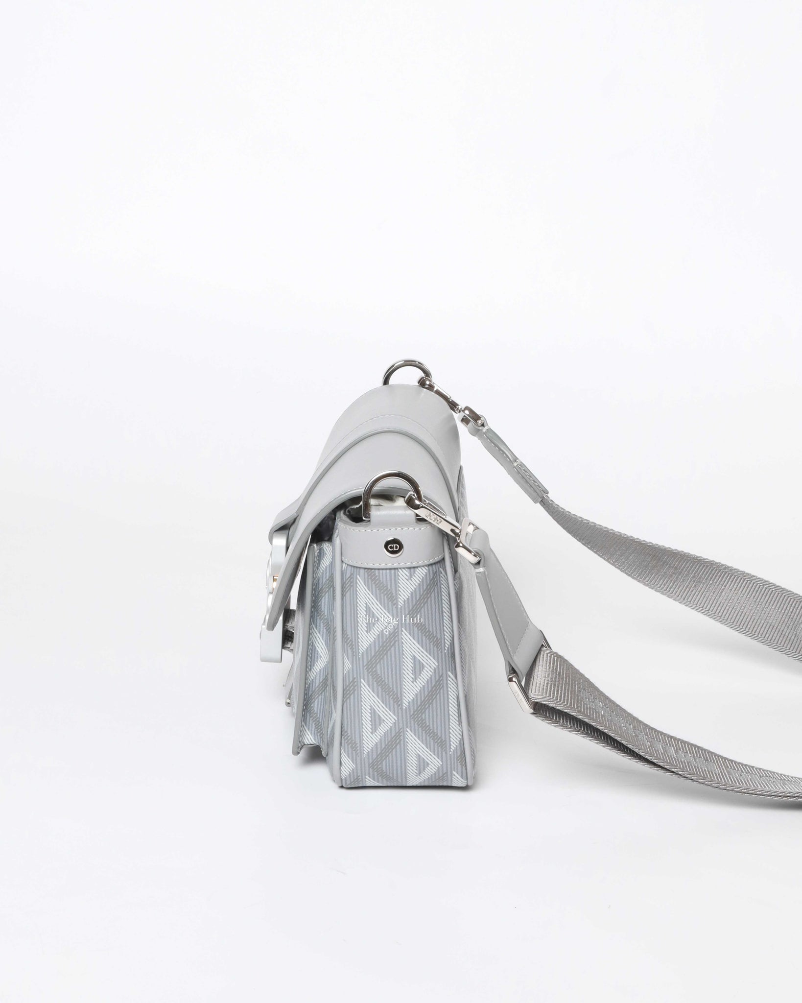 Christian Dior Gray CD Diamond Canvas Hit The Road With Strap Men's Bag - 5