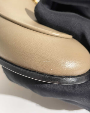Gucci Mud Leather Women's Horsebit Loafers Size 38