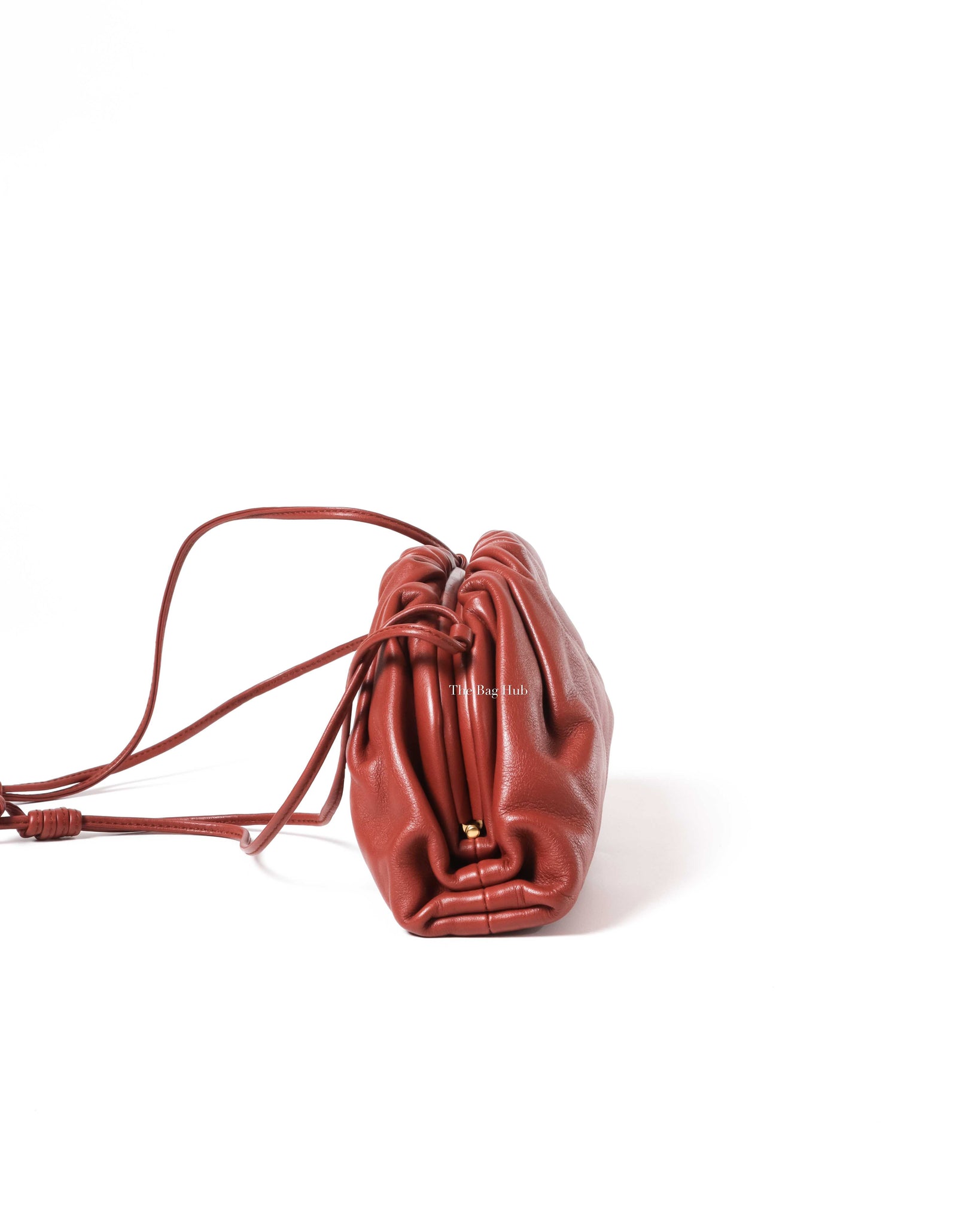 Bottega Veneta Rust Leather Mini Pouch Bag