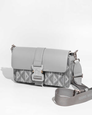 Christian Dior Gray CD Diamond Canvas Hit The Road With Strap Men's Bag - 1