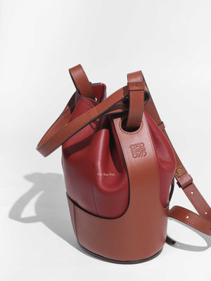 Loewe Red & Brown Leather Small Balloon Bag - 1