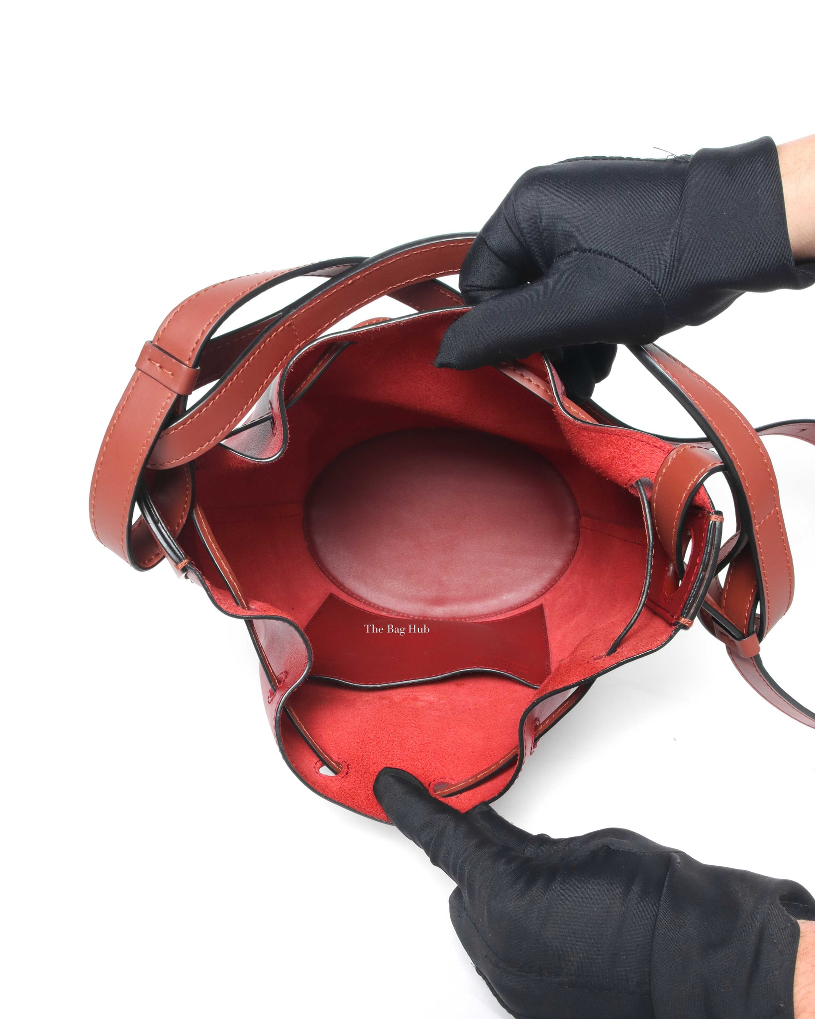 Loewe Red & Brown Leather Small Balloon Bag - 9