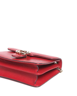 Gucci Red Leather Small Dollar Interlocking Chain Crossbody Bag-8