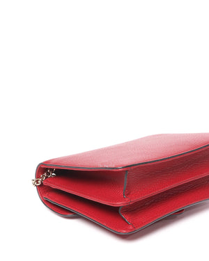Gucci Red Leather Small Dollar Interlocking Chain Crossbody Bag-9