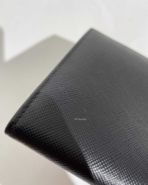 Prada Black Saffiano Passport Holder