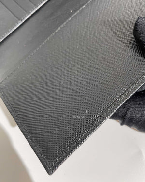 Prada Black Saffiano Passport Holder
